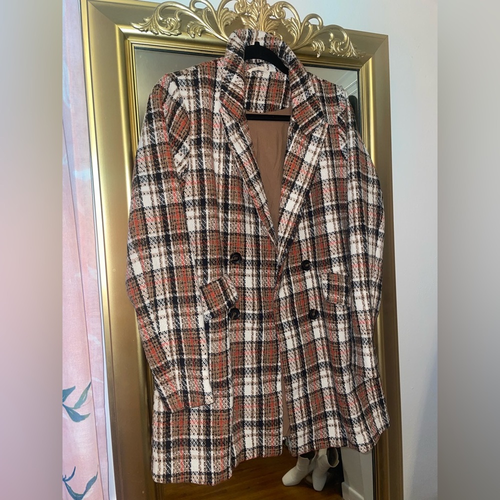 Overdose Autumn Plaid Pea Coat
